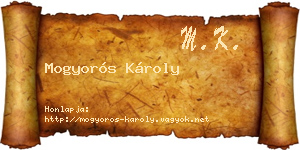 Mogyorós Károly névjegykártya